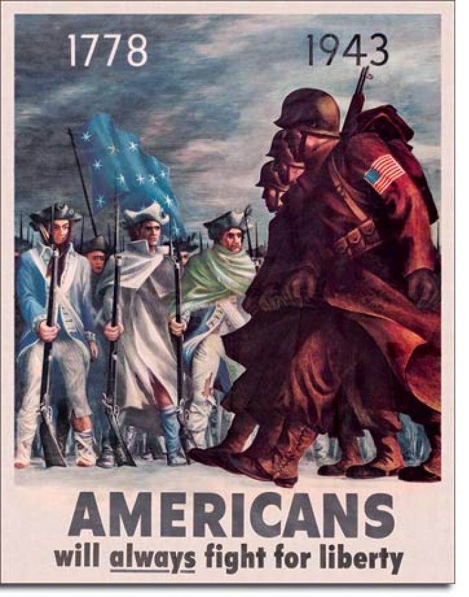 Tin Sign, Americans - Fight for Liberty