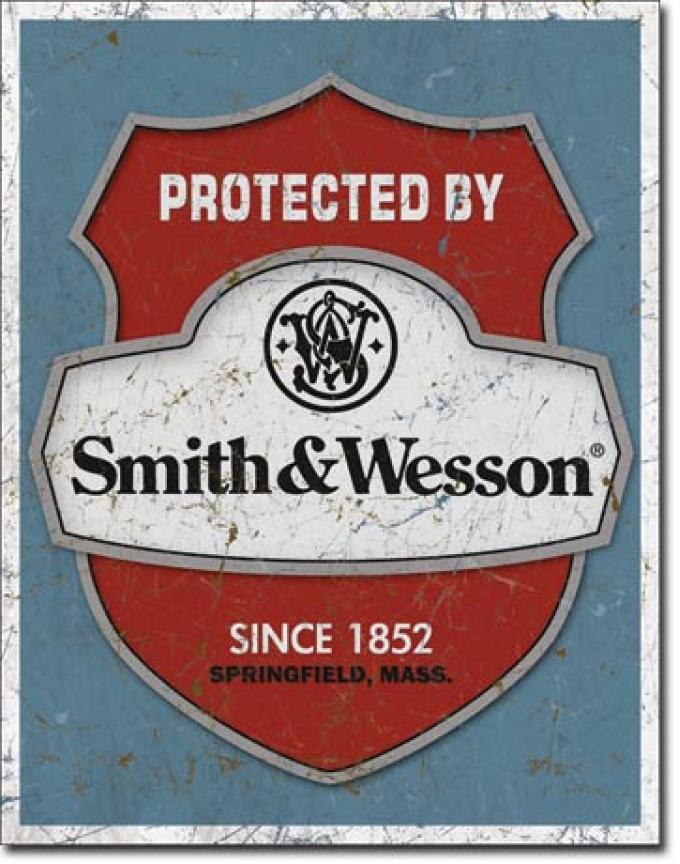 Tin Sign, Smith & Wesson - Protected By