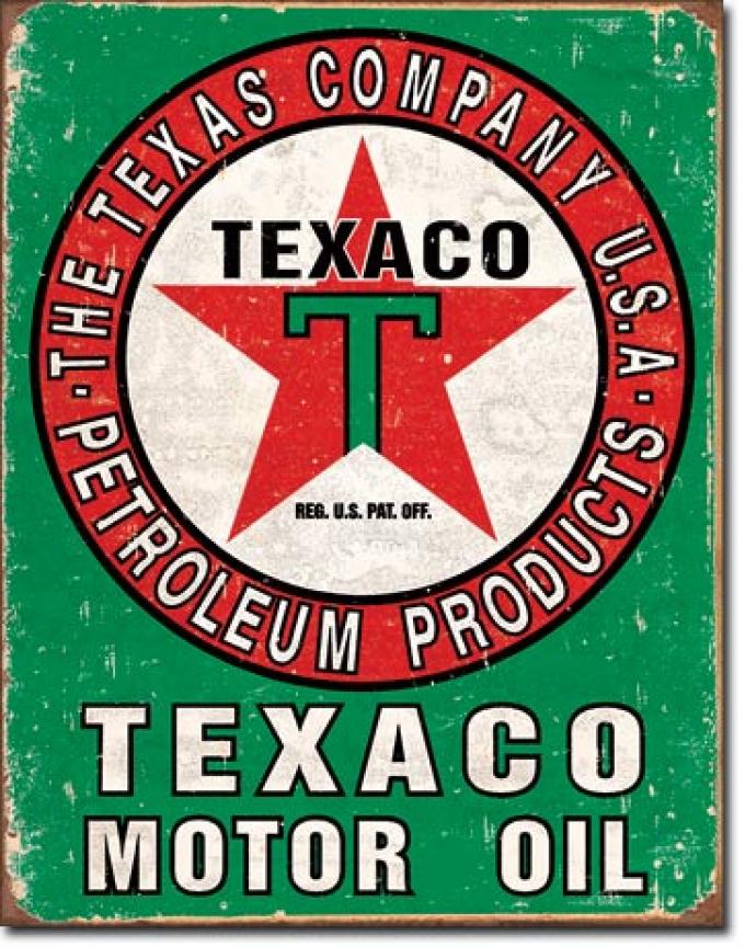 Tin Sign, Texaco Oil Weathered