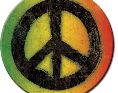 Magnet, Rasta Peace Sign Round