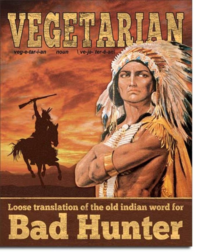 Tin Sign, Vegetarian - Translation