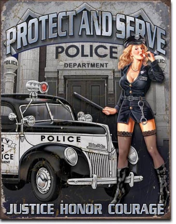 Tin Sign, Police Dept - Protect & Serve