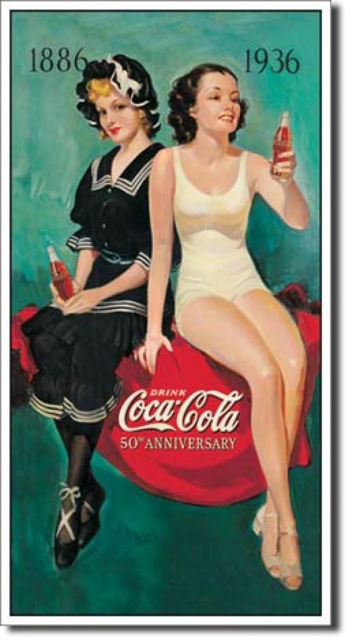 Tin Sign, COKE - 50th Annv. Bathers