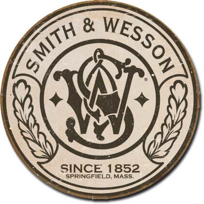 Tin Sign, Smith & Wesson - Round