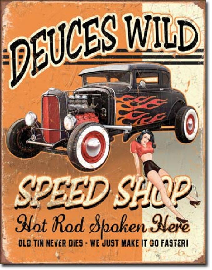 Tin Sign, Deuces Wild Speed Shop
