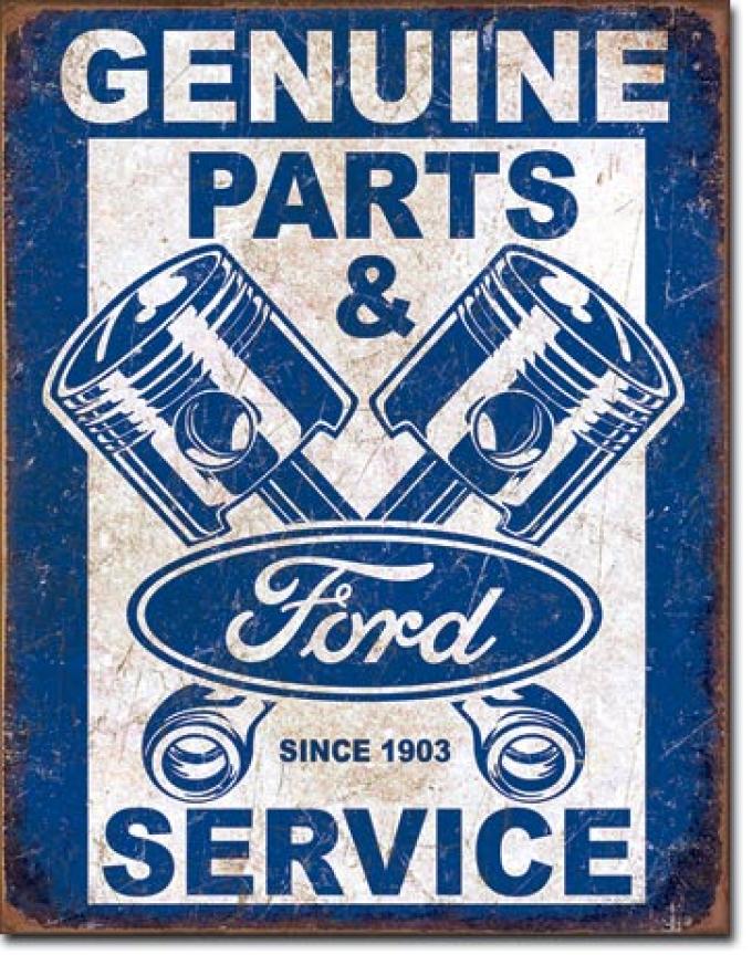 Tin Sign, Ford Service - Pistons