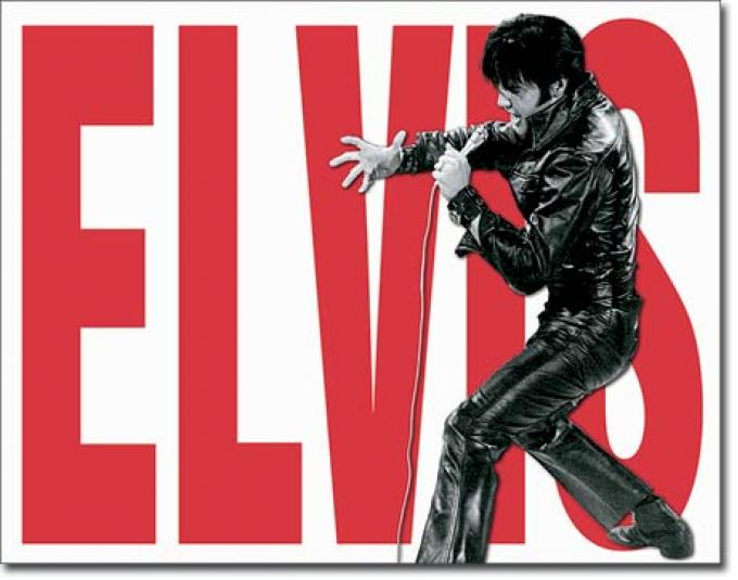Tin Sign, Elvis Leather