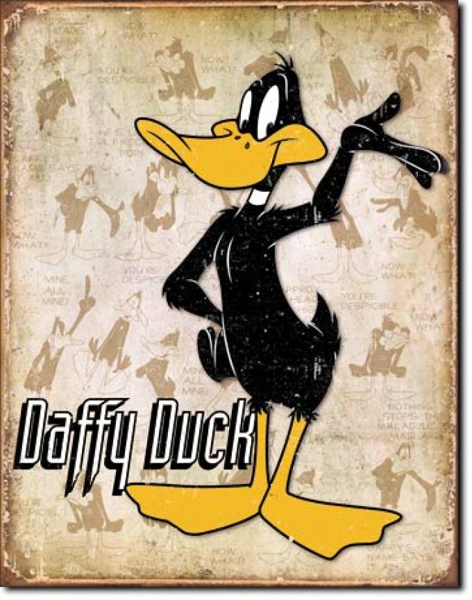 Tin Sign, Daffy Duck Retro Layout