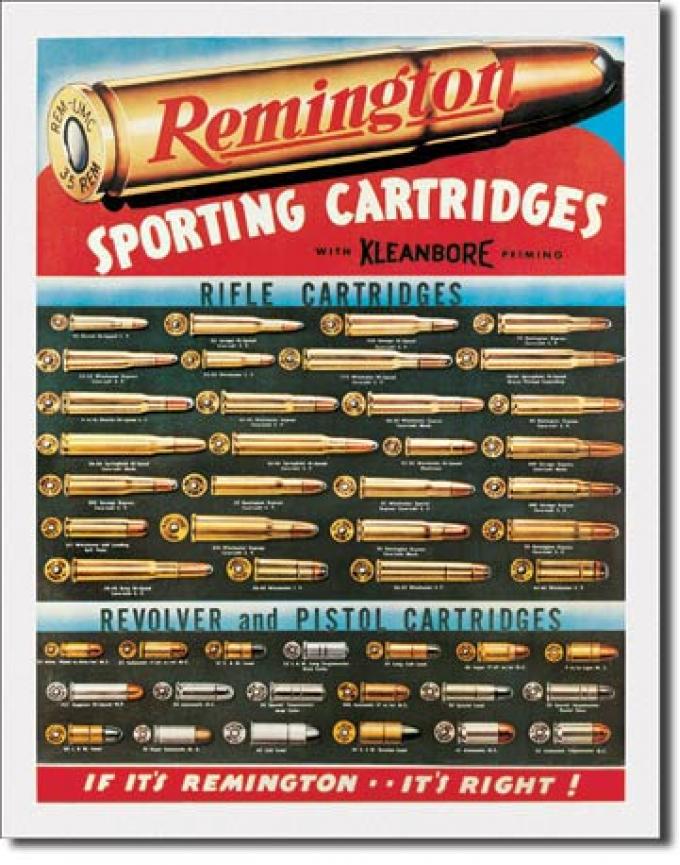 Tin Sign, Remington Cartridges