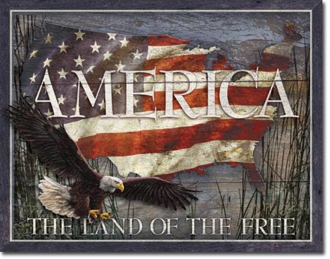 Tin Sign, America - Land of Free