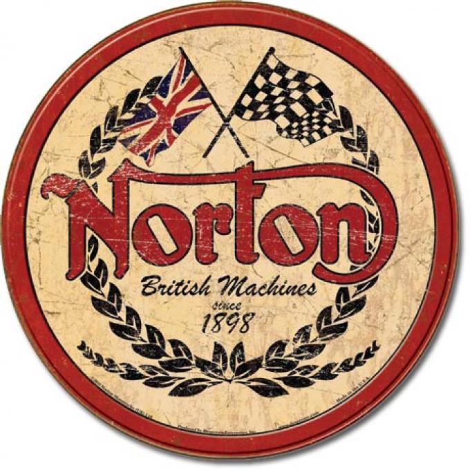 Tin Sign, Norton - Logo Round
