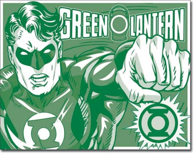 Tin Sign, Green Lantern - Duotone
