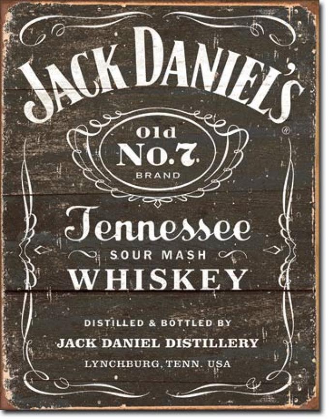 Tin Sign, Jack Daniel's - Weathered Logo
