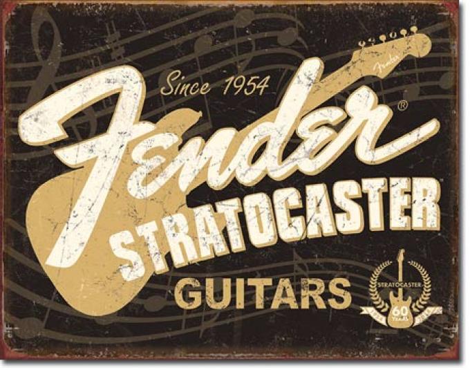 Tin Sign, Fender Stratocaster 60th