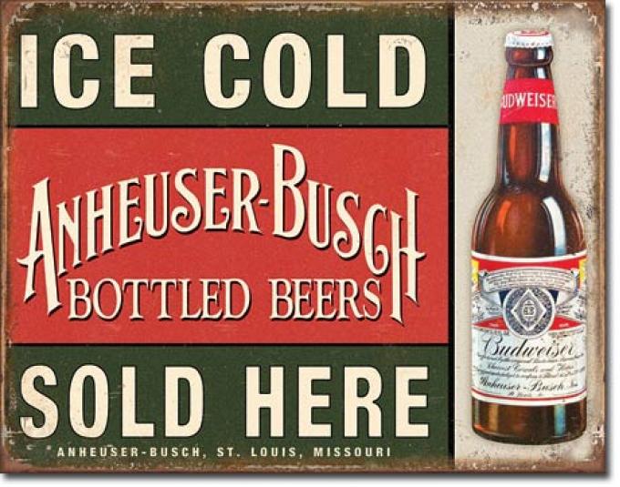 Tin Sign, Anheuser-Busch - Ice Cold