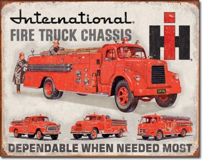 Tin Sign, International Fire Truck Chassis