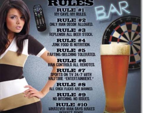 Tin Sign, Man Cave - Rules