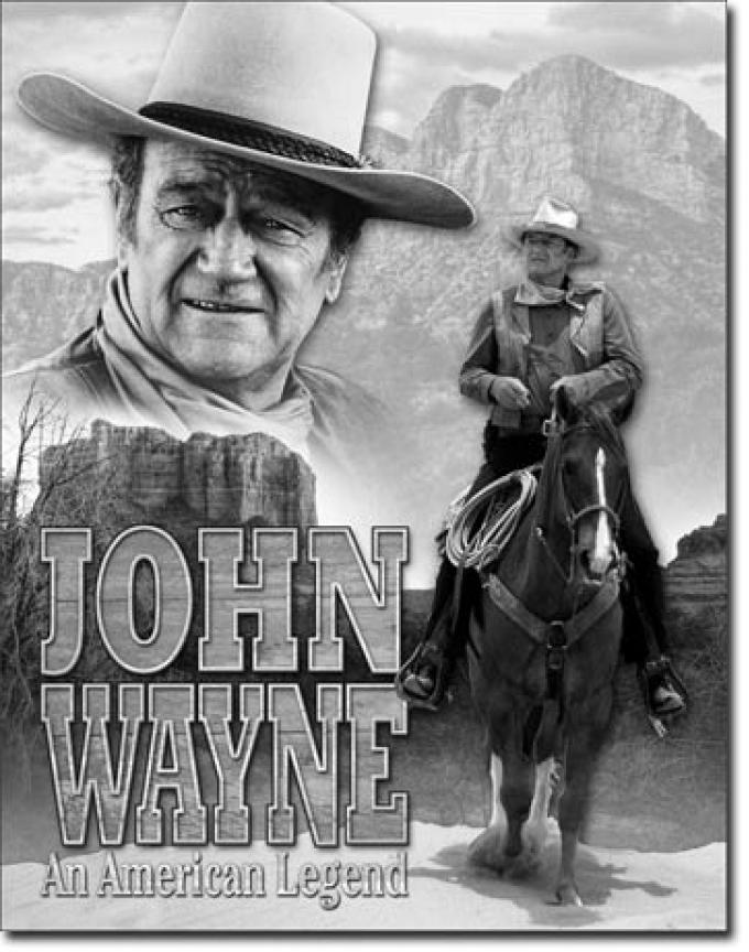 Tin Sign, John Wayne American Legend