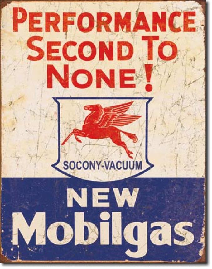 Tin Sign, Mobil Gas - 2nd to None