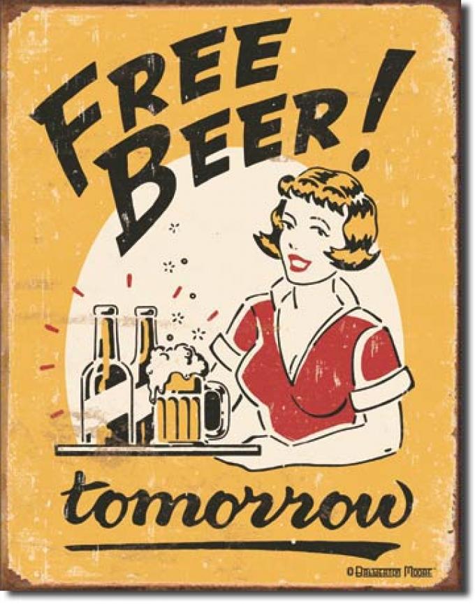 Tin Sign, Moore - Free Beer