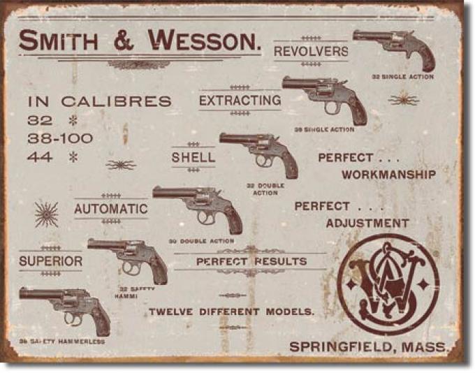 Tin Sign, S&W - Revolvers