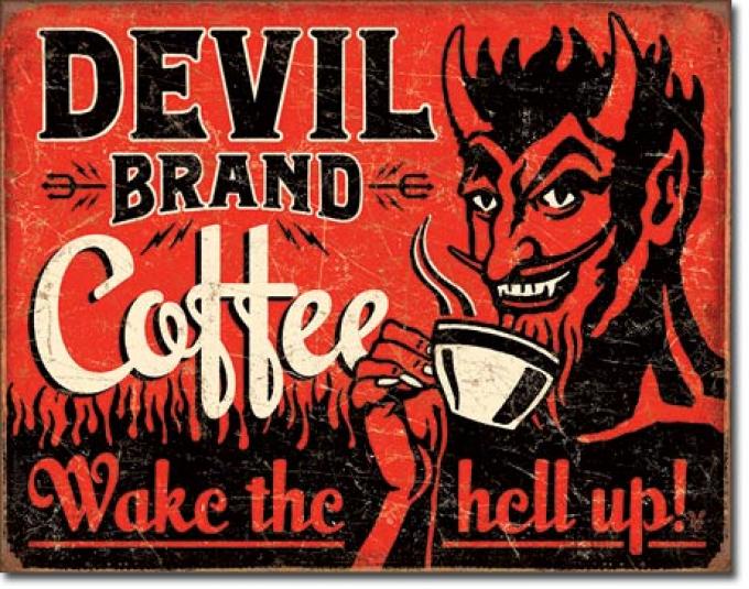 Tin Sign, Devil Brand Coffee