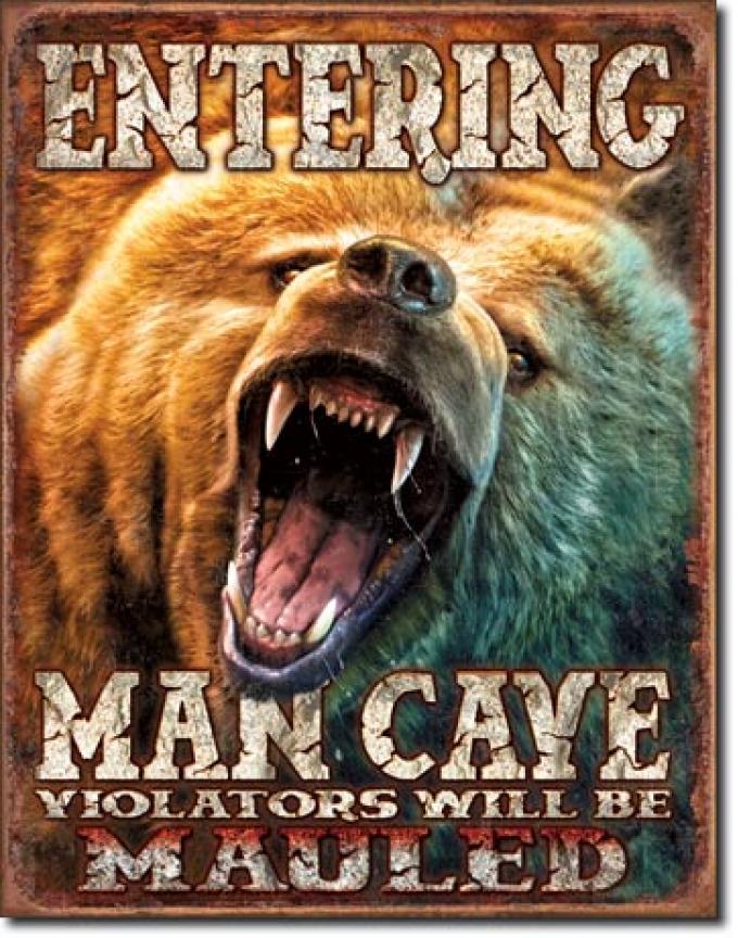 Tin Sign, Man Cave - Grizzly