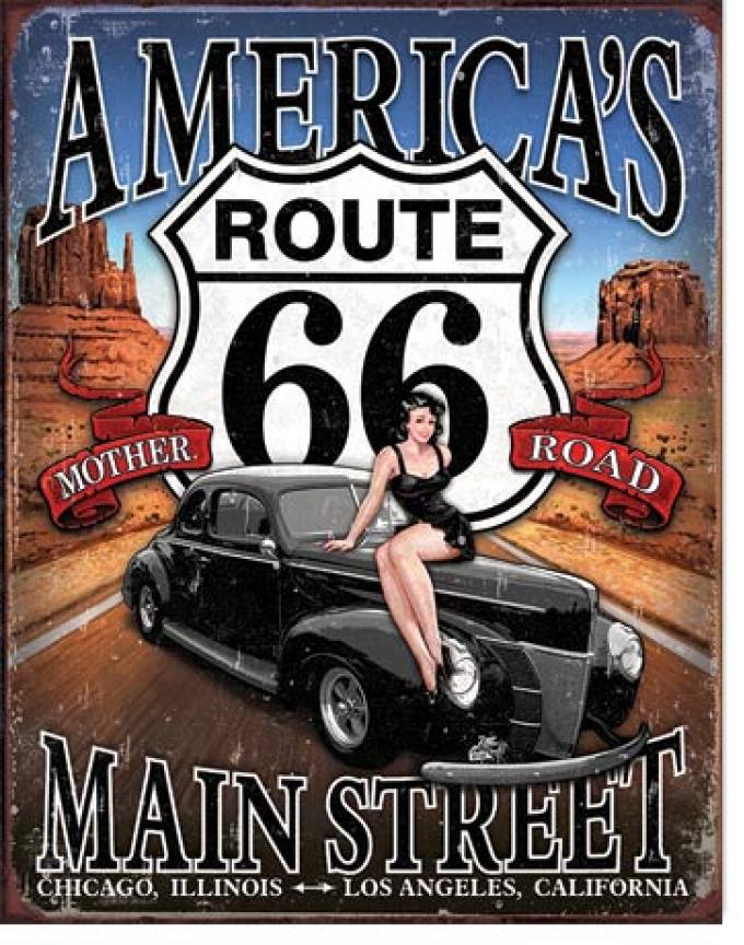 Tin Sign, RT 66 - America's Main Street