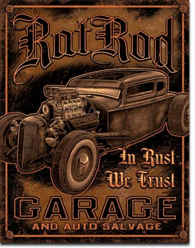 Tin Sign, Rat Rod Garage