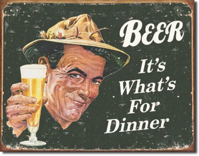Tin Sign, Ephemera - Beer for Dinner