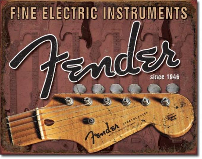 Tin Sign, Fender - Headstock