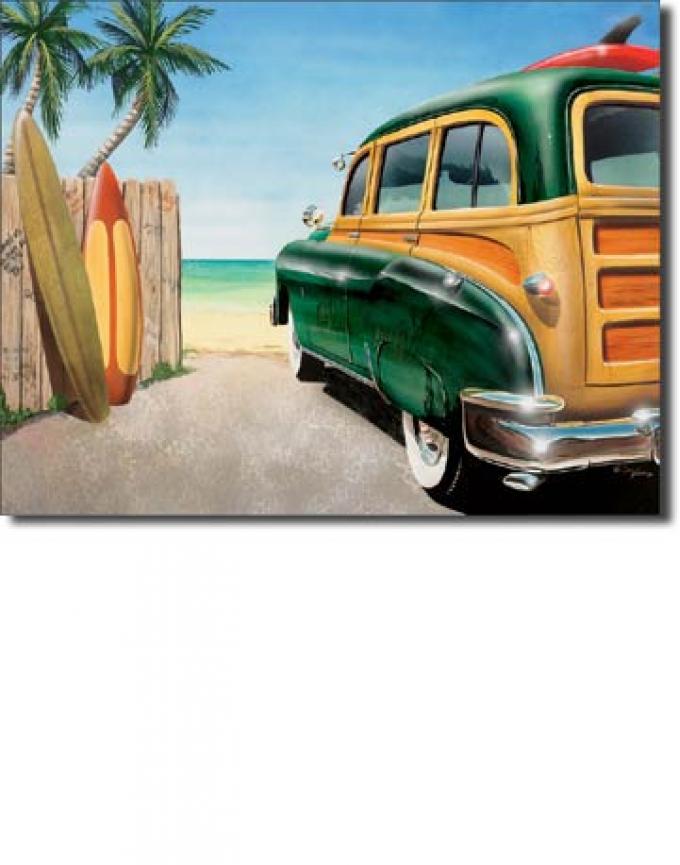 Tin Sign, Retro Auto - Beach Woody