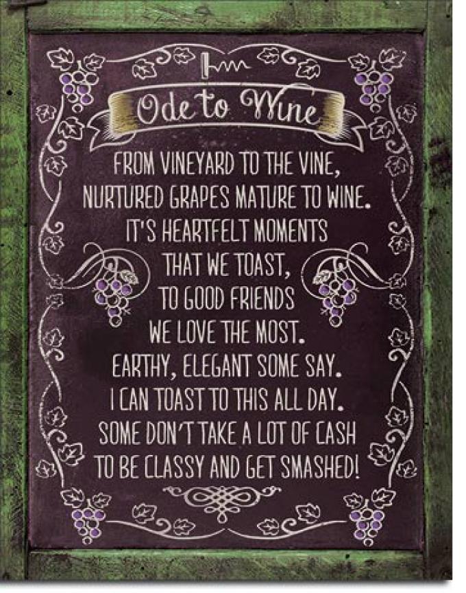 Tin Sign, Ode to Wine