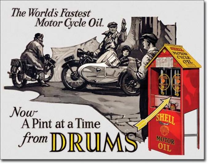 Tin Sign, Shell - Motorcycle Oil