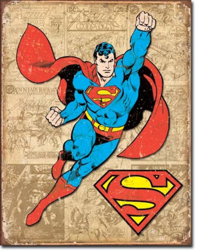 Tin Sign, Superman Weathered Panels