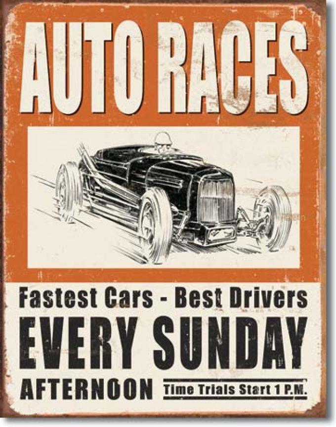 Tin Sign, Vintage Auto Races