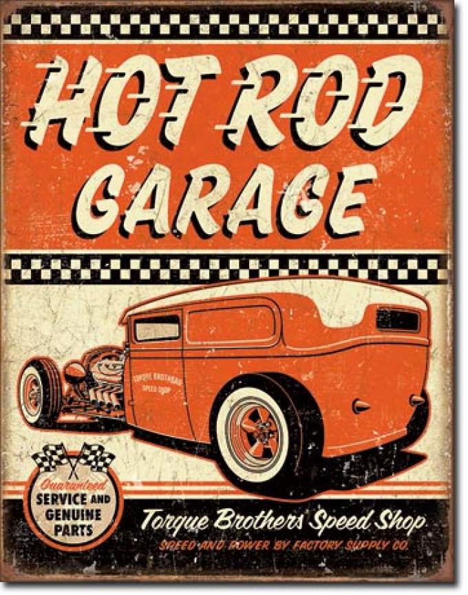 Tin Sign, Hot Rod Garage - Rat Rod