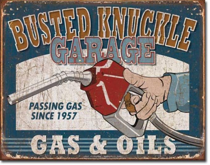 Tin Sign, Busted Knuckle Gas & Oils