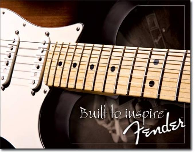 Tin Sign, Fender Built to Inspire