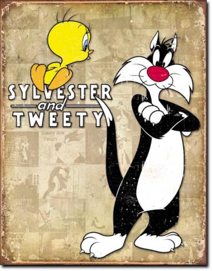 Tin Sign, Tweety & Sylvester Retro