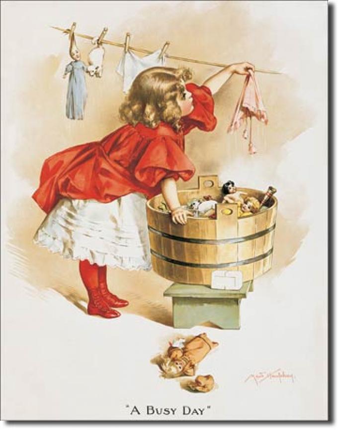 Tin Sign, Ivory Soap Girl Washing