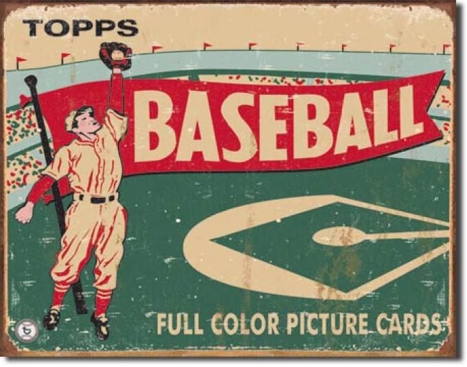 Tin Sign, Topps Baseball 1954