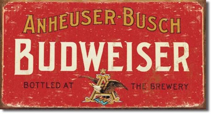 Tin Sign, Budweiser - Weathered