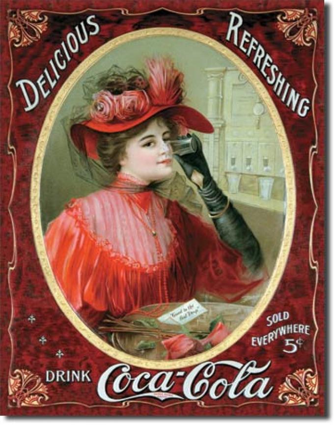 Tin Sign, COKE Victorian Red Dress