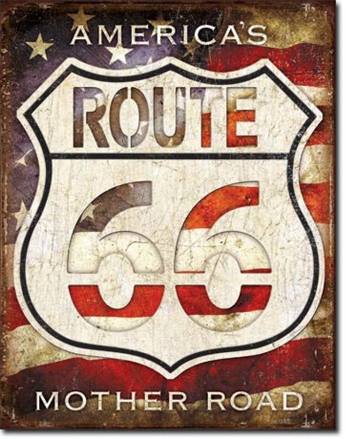Tin Sign, Rt. 66 - America's Road