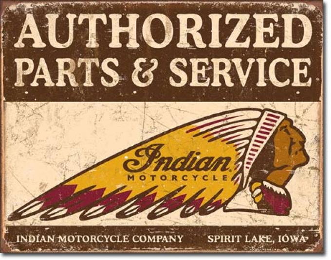 Tin Sign, Authorized Indian Parts and Service