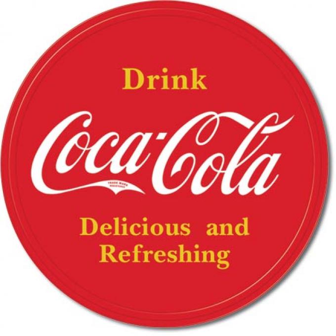 Tin Sign, COKE Button Logo