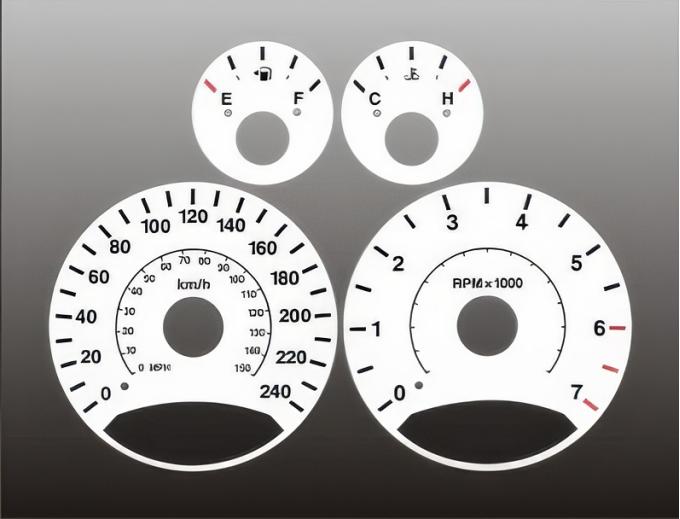 Whitegauges 2005-2007 Jeep Liberty METRIC KM/H White Face Gauges 05-07 0507JL-415