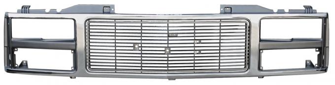 Key Parts '88-'93 GMC Grille for Composite Headlights Chrome with Silver and Black Details 0853-041