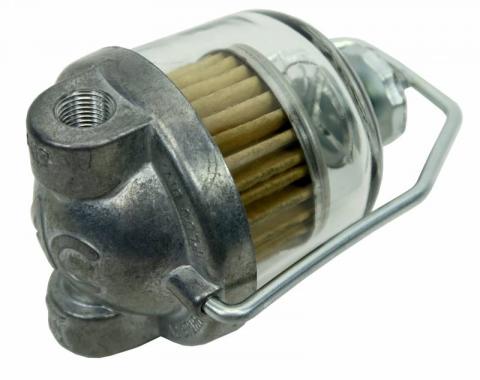 Chevy Fuel Filter, High Dome with AC Stamped Glass Bowl, 1956-1957